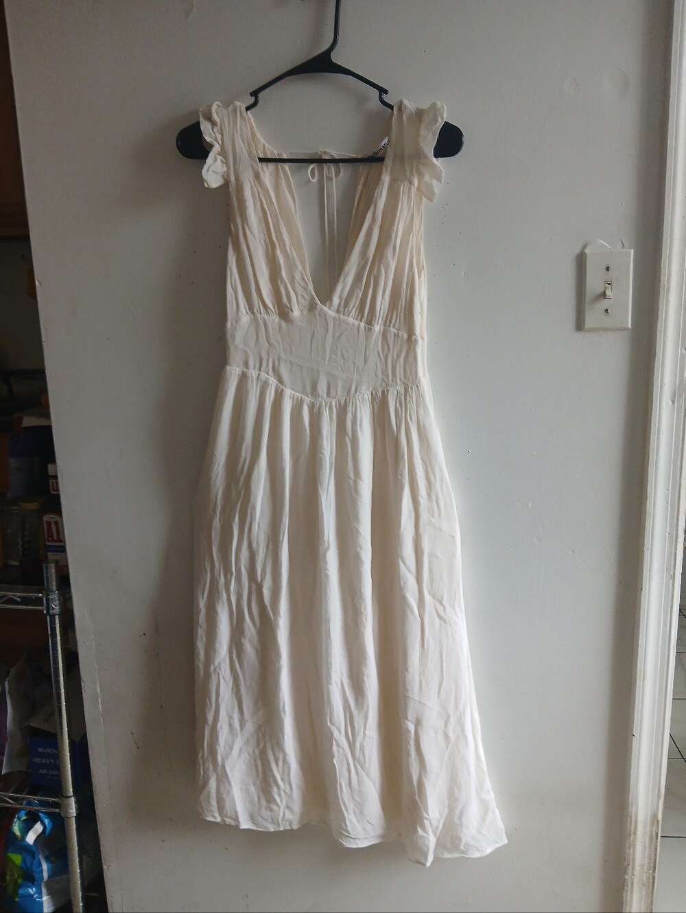Reformation Cream V-Neck Maxi Dress